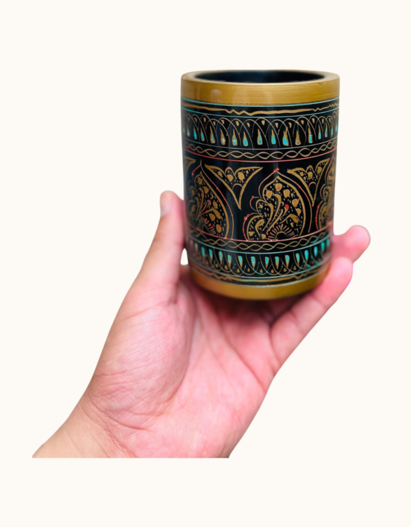 Handcrafted Lacquer Art Wooden Pen Holder