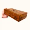 Handcrafted Carved Wooden Tissue Box