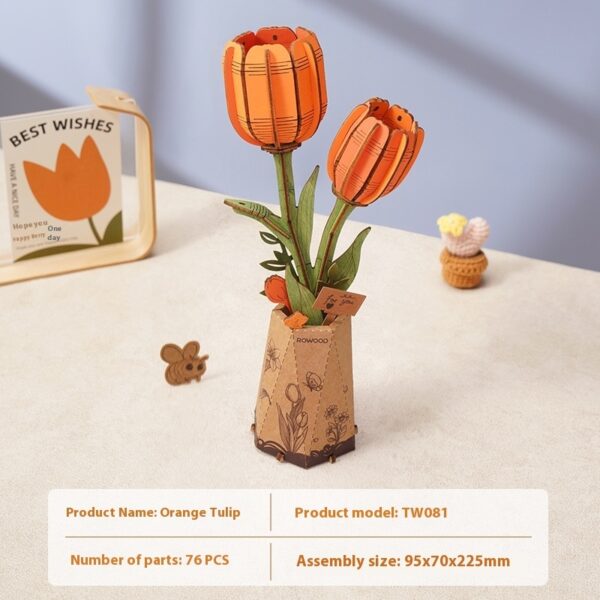 Wooden Handmade Puzzle Wooden Flower Model