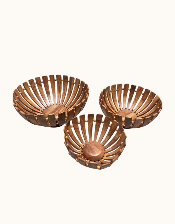 Wooden Fruit Basket Set