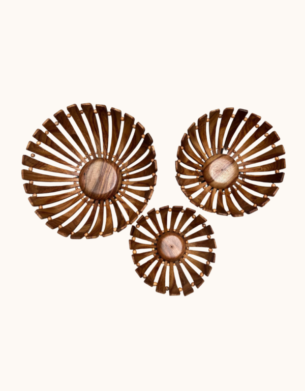 Wooden Fruit Basket Set