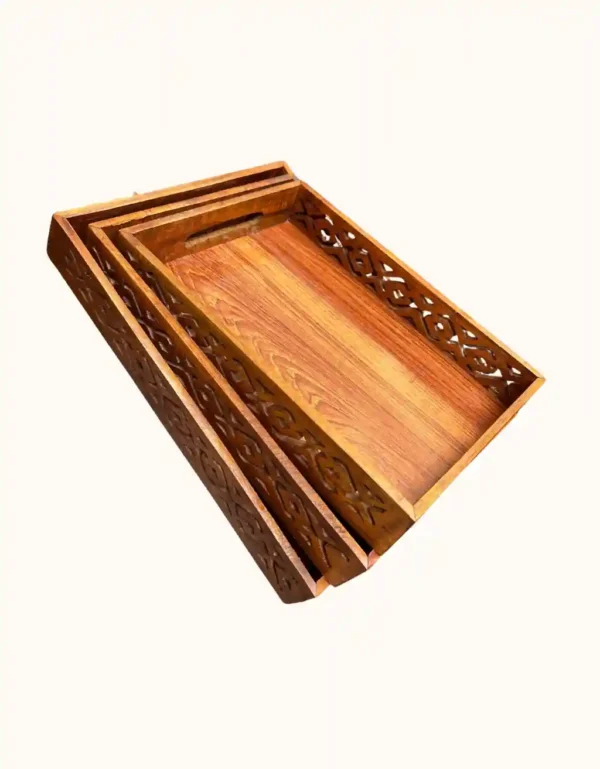 Wooden Tray Set