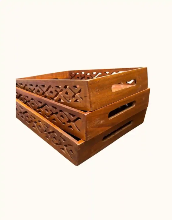 Wooden Tray Set