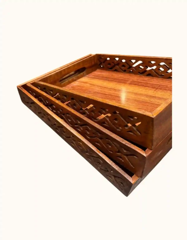 Wooden Tray Set